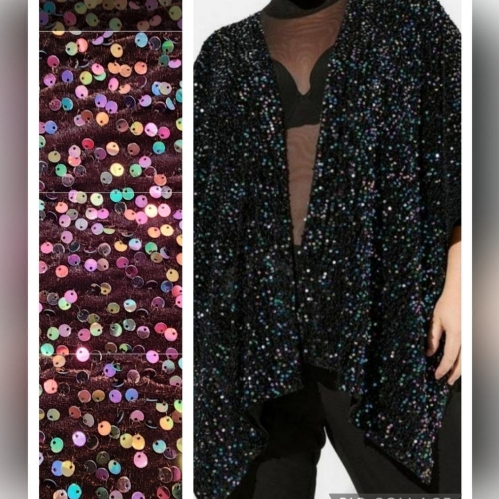 🆕️✨️RAINBOW MULTI-COLOURED SEQUINED RUANA✨️